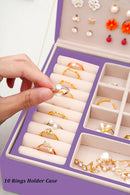 Girls Jewelry Box for Earrings Jewelry Organizer Box Teen Girls Earrings Organizer Jewelry Box with Earring Holder Organizer Stud Earring Box for Girls Womens Jewelry Case Organizer Purple by TinyTreasures Baby Boutique