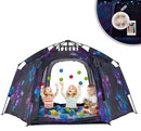 Portable Hexagon Kids Play Tent with LED Strip Lights Indoor Children Play House Easy Set-up Space Dream Tent for Night.4-5 Person Large Tents & Birthday Gifts by TinyTreasures Baby Boutique