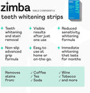 Zimba Teeth Whitening Strips for Teeth Sensitive, White Strips for Teeth Whitening, Teeth Whitener Stain Remover 28 White Strips Included Per Pack, 2 Pack (14 Day Treatment), Coconut and Watermelon by CozyNest Decor