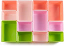 Amazon Basics Kids Toy Storage Organizer With 12 Plastic Bins, White Wood With Pink Bins, 10.9" D x 33.6" W x 31.1" H by CozyNest Decor