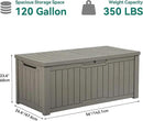YITAHOME 120 Gallon Outdoor Storage Deck Box, Large Resin Patio Storage for Outdoor Pillows, Garden Tools and Pool Supplies, Waterproof, Lockable (Light Brown) by GreenHaven Gardens