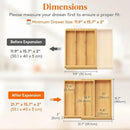 Lifewit Utensil Drawer Organizer, Expendable Cooking Silverware Tray for Kitchen Drawer, Bamboo Adjustable Cutlery Flatware Holder, Spatula Tools and Gadgets Storage Divider, 4 Compartments, Natural by CozyNest Decor