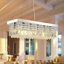 Siljoy 6-Light Modern Crystal Chandelier for Dining Room, Rectangular K9 Crystal Raindrop Chandelier, Rectangle Pendant Ceiling Light Fixture for Living Room Kitchen Island L31.5'' x W10'' x H10'' by CozyNest Decor