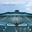 GREEN PARTY 10ft Outdoor Patio Umbrella, Auto-Tilt Market Table Umbrellas with Crank, 8 Sturdy Ribs & 1.5" Pole UV Protection for Garden Deck Backyard Pool by GreenHaven Gardens