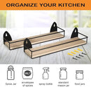 TJ.MOREE 2 Pack Spice Rack Wall Mount Rustic Style Hanging Spice Organizer for Wall, Kitchen Spice Storage by CozyNest Decor