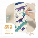Personalized Name Growth Chart Wall Decor for Kids – Canvas Removable Height Chart Measuring Ruler 59" x 7.9" (Dinosaurs) by TinyTreasures Baby Boutique