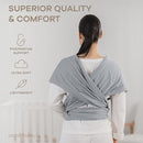 Comfy Cubs Baby Wrap Carrier - Soft & Secure Fit Cotton Blend Baby Carrier Newborn to Toddler - Hands-Free & Lightweight Infant Wrap - Adjustable, One Size Fits All Toddler Sling - Slate Grey by TinyTreasures Baby Boutique