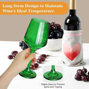 Green Wine Glasses Set of 6-12oz Green Long Stem Wine Glass Cups, Pretty Crystal Glassware, Hand Blown Goblets Drinkware, Unique Drinking Stemware Holiday Gift Set by CozyNest Decor