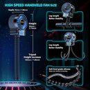 2 Pack Multifunctional Portable Stroller Fan 4 Speed 6600rpm High Speed Usb Rechargeable Personal Mini Handheld Fan Extended Tripod For Desktop Winding Kids Bed Treadmill Bike Golf Cart Outdoor Travel by TinyTreasures Baby Boutique