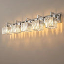 Modern Bathroom Vanity Light 5-Lights Chrome Crystal Wall Lamp Bathroom Modern Crystal Vanity Lighting by CozyNest Decor