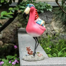 Gnome Garden Statue Funny Gnome Reclining on Flamingo Dwarf Figurines Resin Garden Gnomes Fall Decorations Outdoor for Patio Yard Lawn Porch Housewarming Ornament Gift by GreenHaven Gardens