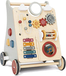 Baby Push Walker with Detachable Busy Board, Wooden Baby Walker with Adjustable Speed Wheels, Montessori Push Walker for Babies, Push Walking Toys for Boys & Girls 1 Year Old, Gifts for Toddler by TinyTreasures Baby Boutique