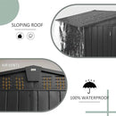 Domi Outdoor Storage Shed 8.2' x 6.2', Metal Steel Utility Tool Shed Storage House with Double Lockable Doors & Air Vent for Backyard Garden Patio Lawn by GreenHaven Gardens
