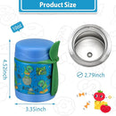 10oz Soup Thermo for Hot Food Kids,Lunch Thermo Kids Food Jar with Spoon Hot Insulated Food Containers,Leak Proof Stainless Steel Wide Mouth Lunch Food Thermo Jar for School(Blue-Dinosaur) by TinyTreasures Baby Boutique