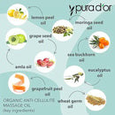 PURA D'OR 16 Oz Organic Anti-Cellulite Massage Oil - Lemon Peel, Moringa, Grape Seed, Grapefruit & Eucalyptus Oils - Skin Firming & Tightening for Active Individuals & Aging Adults by CozyNest Decor