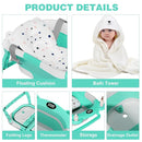 MoreFeel Collapsible Baby Bathtub for Newborn with Thermometer & 1 Hooded Towel & 1 Soft Floating Cushion,Portable Travel Bathtub with Drain Hole, Durable Foldable Baby Tubs for Infants to Toddler by TinyTreasures Baby Boutique