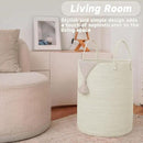 Large Woven Laundry Basket Hamper,100L Cotton Rope Storage Bin for Blankets,Toys and Clothes,Decorative Tall Nursery Hamper for Living Room,Baby Nursery,Bathroom and Bedroom,White by CozyNest Decor
