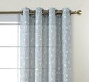 MIUCO Floral Embroidered Semi-Sheer Curtains Faux Linen Grommet Window Panel Pair for Nursery 52 x 63 Inch, Sea Foam by CozyNest Decor