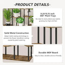 AZERPIAN Plant Stand 9 Tier Indoor Metal Flower Shelf for Multiple Plants Corner Tall Flower Holders for Patio Garden Living Room Balcony Bedroom, Black+Rustic Brown by GreenHaven Gardens