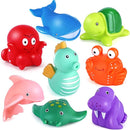 LotFancy Bath Toy, 8PCS Mold Free Bath Toys for Kids Ages 1-3, No Holes Baby Bath Toys for Toddlers 2-4, Ocean Sea Animal Bathtub Toys, Soft Floating Pool Water Table Toys by TinyTreasures Baby Boutique