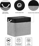 Bidtakay Storage Baskets Extra Large Baskets for Organizing Grey Rectangle Laundry Basket Linen Fabric Bins Set of 2 Clothes Baskets for Closet Shelves Hallway Bedroom Toy Organizer 17x12x15 In by TinyTreasures Baby Boutique