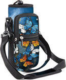 25/32/40/64oz Water Bottle Bag Holder Carrier-Insulated Crossbody Sling Case Sleeve with Strap & Pockets for Men Women Gym Cycling Travel Walking Hiking Camping by TinyTreasures Baby Boutique