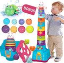 LTKFFFdp Baby Stacking Toys for Toddler 1-3, Nesting Cup Shape Sorter for Infant 6 to 12-18 Month, Learning Stackable Block, Birthday Gift for Girl Boy 9 Month by TinyTreasures Baby Boutique