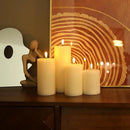 LUSHABOR Flameless Candles, 4 Pack Battery Operated Candles with Remote, Real Wax LED Fake Candles with Timer Flickering for Christmas Wedding Home Party D3 H 5" 6" 7" 9" Ivory by CozyNest Decor