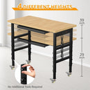 48" Adjustable Workbench,Heavy-Duty Work Table,3000 LBS Load Capacity Particleboard Hardwood Workstation Outlets with Power Strips, Drawers and Wheels,for Workshop, Garage by GreenHaven Gardens