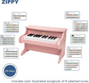 ZIPPY Kids Piano Keyboard, 25 Keys Digital Piano for Kids, Mini Music Educational Instrument Toy, Wood Toy for Toddlers Girls Boys (Pink) by TinyTreasures Baby Boutique