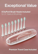 Aquasonic Vibe Series Ultra-Whitening Toothbrush – ADA Accepted Electric Toothbrush - 8 Brush Heads & Travel Case – 40,000 VPM Motor & Wireless Charging - 4 Modes w Smart Timer – Satin Rose Gold by CozyNest Decor