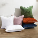 decorUhome Chenille Soft Throw Pillow Covers 12x20 Set of 2, Lumbar Velvet Farmhouse Neutral Decorative Euro Pillow Covers with Stitched Edge for Couch Sofa Bed Home Decor, White by CozyNest Decor