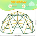 Climbing Dome, 10FT Dome Climber with Hammock & Swing for Kids 3-10, Kids Outdoor Jungle Gym Supports 1000lbs, Easy Assembly Playground Jungle Gym Backyard Play Equipment, Yellow+Green by TinyTreasures Baby Boutique