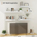 Heimlove 12 Inch Deep Floating Shelves, 16 x 12 inches Long Wall Shelf, Large Extra Display Shelf & Storage Shelf, Rustic Wood Wall Shelves for Fireplace Mantel, White - 2Pack by CozyNest Decor