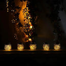 Cooo 6 Pack Heavy Crackle Glass Solar Lantern with 30 LED Firefly Lights– Waterproof Outdoor Hanging Lamp 215% Larger Solar Panel, Stainless Steel Lid Decorative Lighting for Garden Patio Table by CozyNest Decor