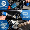 Long Reach Drill Brush Attachment, All Purpose for Car Tires, Wheels, Wheel Wells, Engine Bays, Exhaust Pipes, Running Boards, Hard to Reach Areas, with Heavy Duty Non-Scratch Nylon Bristles by GreenHaven Gardens