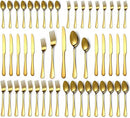 Lazycorner 50 Pcs Gold Silverware Set for 10, Food Grade Stainless Steel Flatware Set Include Fork/Knife/Spoon, Mirror Polished Eating Utensils Sets, Reusable Silverwear Cutlery Set, Dishwasher Safe by CozyNest Decor