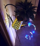 2 Pack Solar Watering Can Lights with Shepherd Hook, 8 Multi-Color Changing Modes, IP65 Waterproof, 60pcs String Lights for Outdoor Garden Pathway Lawn Patio Deck Walkway Courtyard