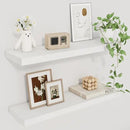 Fun Memories Floating Shelves for Wall, 22.5" Rustic Wood Deep Wall Mounted Shelves with Invisible Brackets for Decor & Storage, Floating Shelf for Living Room, Bathroom (White, Set of 2) by CozyNest Decor