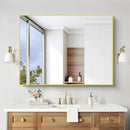 36x55inch Bathroom Mirror, Gold Rectangle Mirror with Thin Metal Frame, Large Rectangular Wall Mirror for Bathroom, Living Room, Hair Salon, Big Farmhouse Mirror Hang Horizontal/Vertical by CozyNest Decor