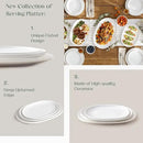 DOWAN Large Serving Platter, 16"/14"/12" Porcelain Platters for Entertaining Wedding Party, White Oval Plates Set of 3, Serving Dishes for Serving Food, Housewarming Gifts by CozyNest Decor