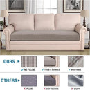 H.VERSAILTEX Super Stretch Individual Seat Cushion Covers Sofa Covers Couch Cushion Covers Slipcover Sets Thick Jacquard Textured Twill Fabric (1 Piece Sofa Cushion Cover, Taupe) by CozyNest Decor