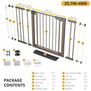 Cumbor 29.7-48" Baby Gate for Stairs, Mom's Choice Awards Winner-Dog Gate for Doorways, Auto Close Safety Pet Gate for Dogs Indoor, Easy Install Pressure Mounted Child Gate with Walk Thru Door, Brown by TinyTreasures Baby Boutique