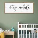 SRSZHIYUE Stay Awhile Sign Wall Decor Art 32"×12" Home Entryway Hallway Signs Large Wood Framed Wall Hanging (Wood) by CozyNest Decor