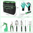 Garden Tool Set with Bag and Gloves, Heavy Duty Stainless Steel Gardening Tool Set, Ideal Gardening for Women and Men, Set of 9 by GreenHaven Gardens