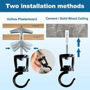 Ceiling Hooks for Hanging Plants (6 PCS Black),Heavy Duty Metal Plant Hooks, Screw in Hooks for Hanging Birdfeeders, Lamps, Planters, Outdoor Decorative Hooks up to 33 lbs by GreenHaven Gardens