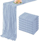 6 Pack Dusty Blue 10FT Cheesecloth Table Runner Rustic Gauze Fabric Cheese Cloth Table Runner for Wedding Bridal Baby Shower Table Decor 20 x 120 Inch Long Boho Sheer Birthday Party Table Decorations by CozyNest Decor