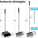 JOYMOOP Black Broom and Dustpan Set, Upright Angle Design with Built-in Comb Teeth for Home, Office, Hardwood Floors, Pet Hair by CozyNest Decor