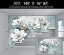 WFBHUA-Green Floral Wallpaper Mural Modern Large 3D Art Flower Wallpaper for Living Room Bedroom Bathroom Wall Mural(Not Peel and Stick) by CozyNest Decor