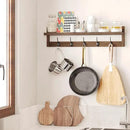 AMBIRD 28.9 Inch Length Shelf with Hooks Entryway Coat Rack Wall Mount Wood Coat Hooks with Shelf Wall-Mounted Coat Hook Rack with 5 Dual Hooks for Bathroom, Living Room, Bedroom (Brown) by CozyNest Decor